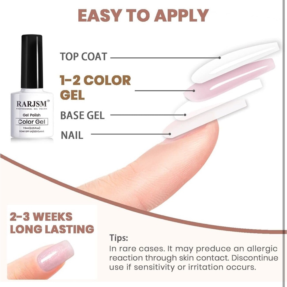 Glitter Pink and Cream Gel Polish Set - Picture 8 of 9